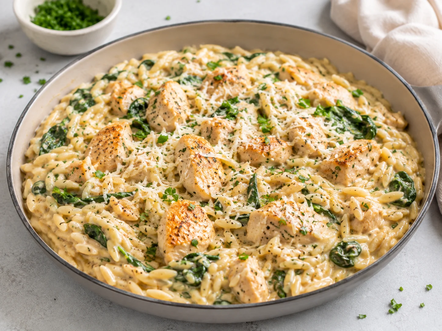 20-Minute Creamy Chicken Orzo