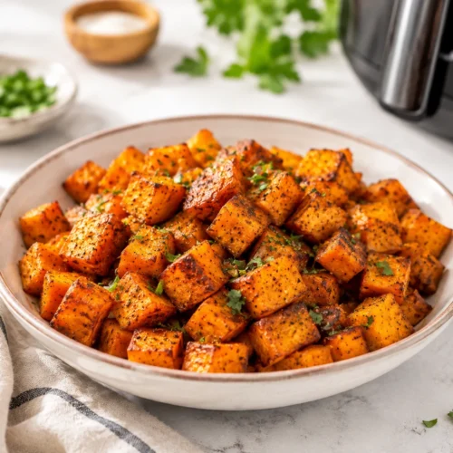 Crispy Air Fryer Sweet Potato Cubes
