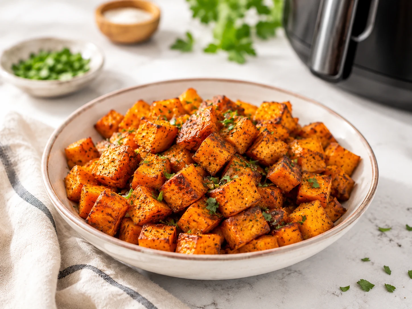 Crispy Air Fryer Sweet Potato Cubes