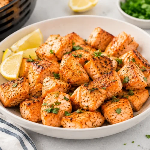 Easy Air Fryer Salmon Bites in 10 Minutes