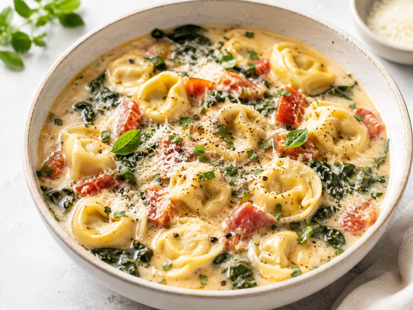 Easy Creamy Tortellini Soup