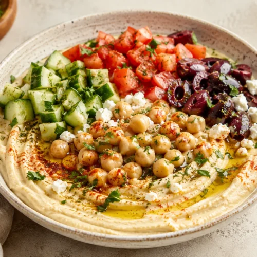 Easy Mediterranean Hummus Bowl
