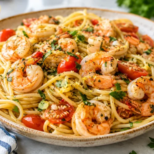 Easy Mediterranean Shrimp Pasta