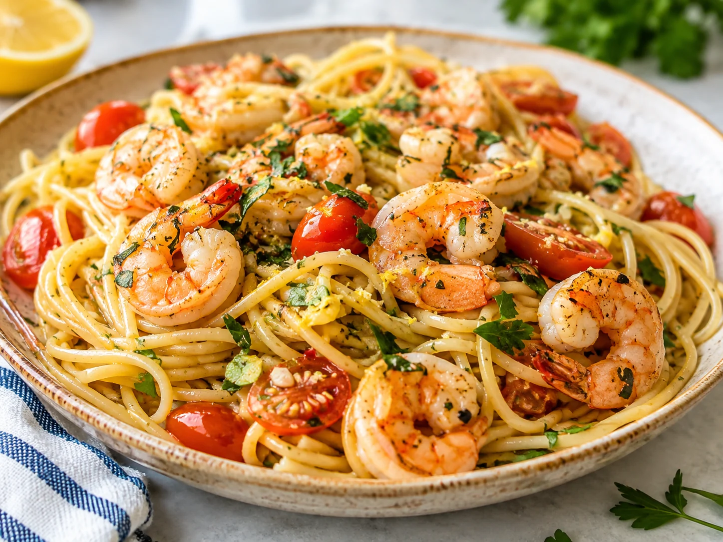 Easy Mediterranean Shrimp Pasta
