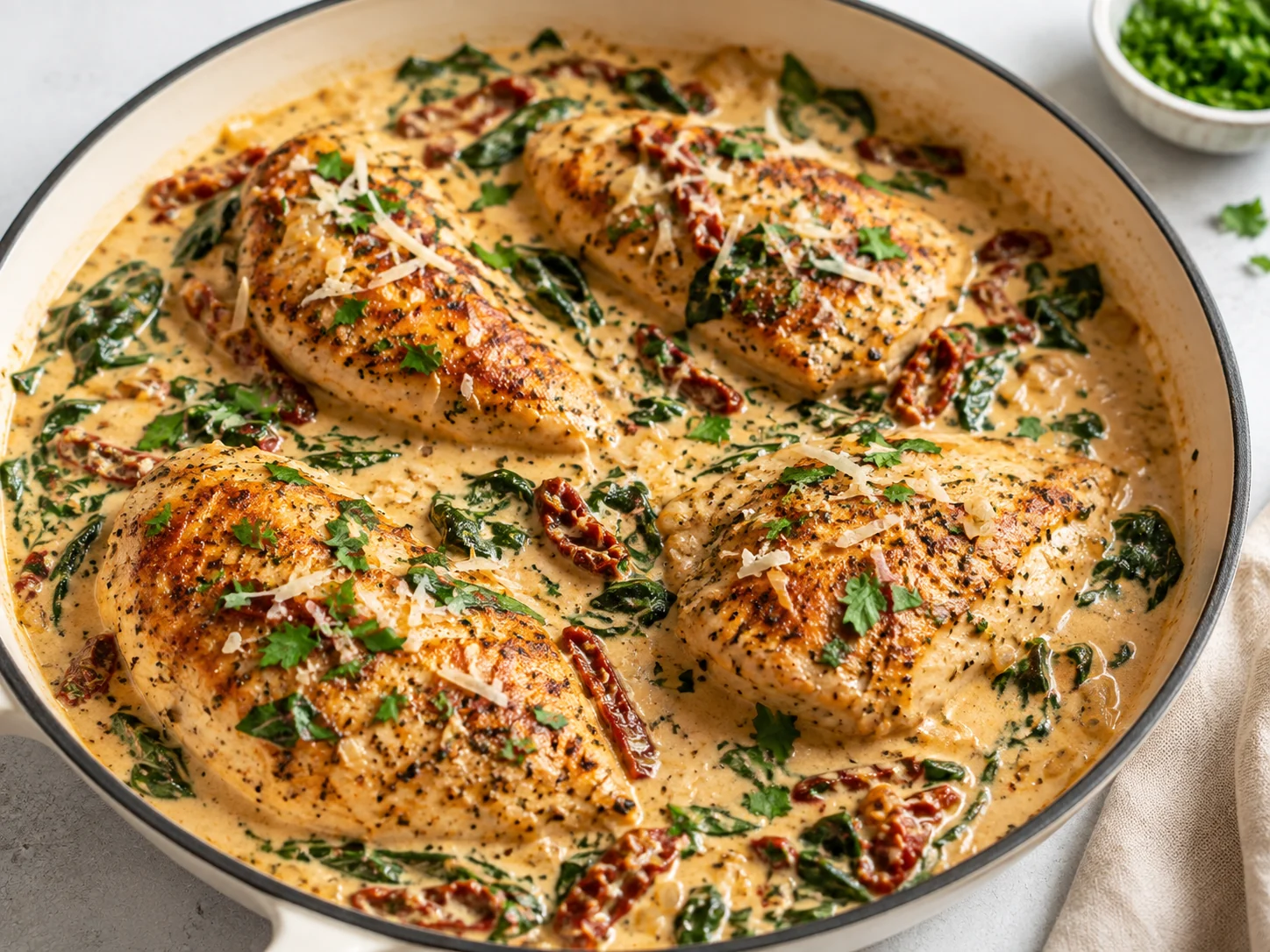 Easy One-Pan Creamy Tuscan Chicken