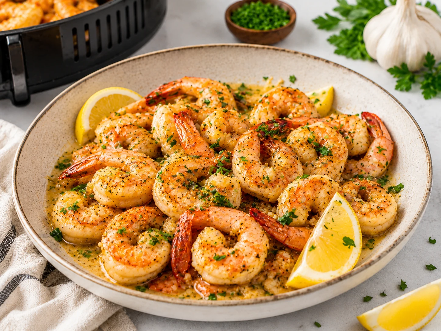 Garlic Butter Air Fryer Shrimp