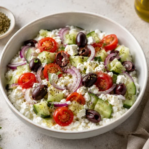 Greek Salad Cottage Cheese Bowl