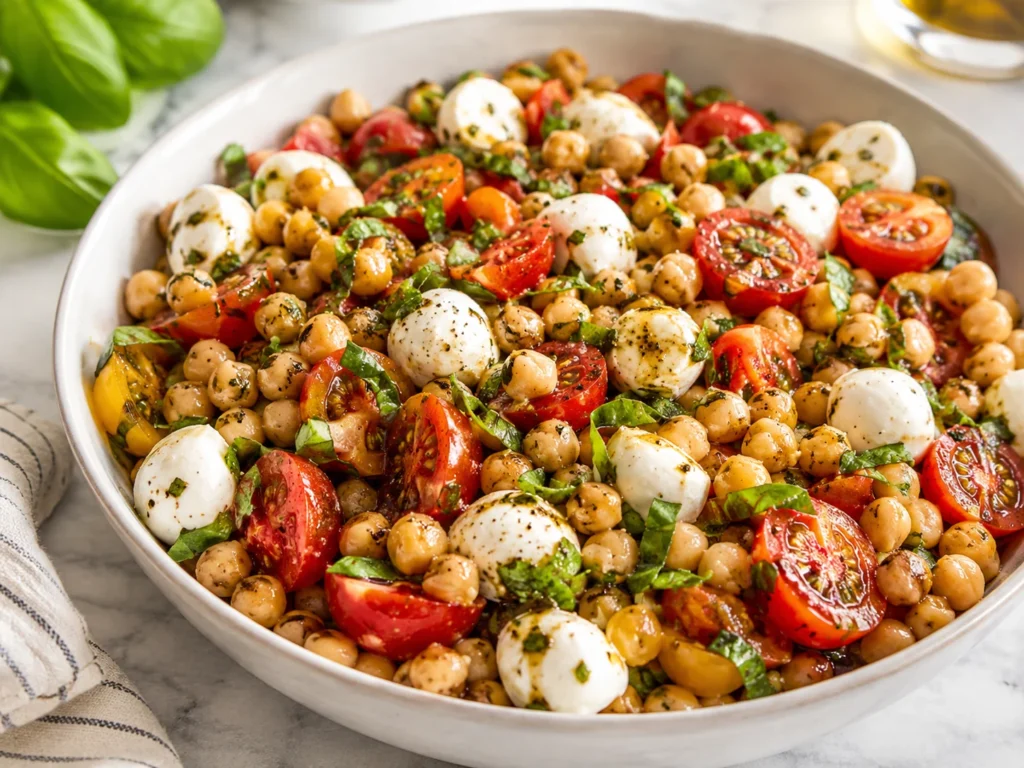 High-Protein Caprese Chickpea Salad