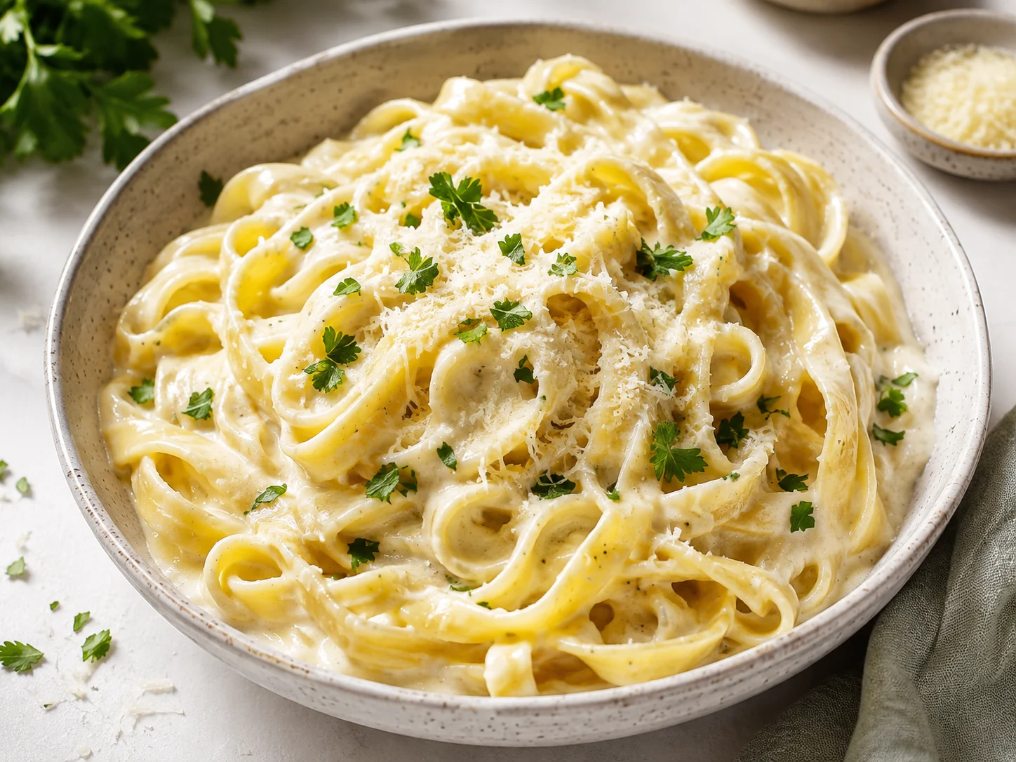 High-Protein Cottage Cheese Alfredo Pasta