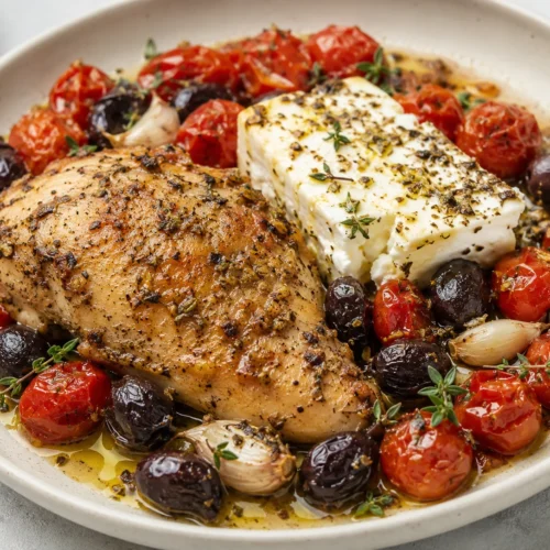 Mediterranean Baked Feta Chicken