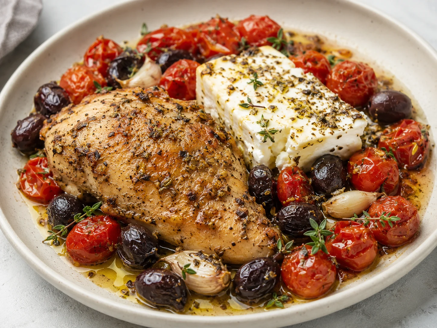 Mediterranean Baked Feta Chicken