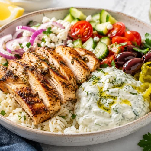 Mediterranean Chicken Gyro Bowl