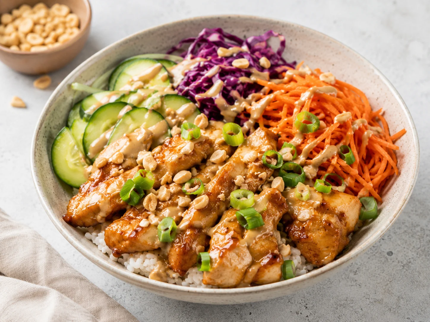 Peanut Chicken Protein Bowl