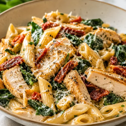 Spinach and Sun-Dried Tomato Chicken Pasta