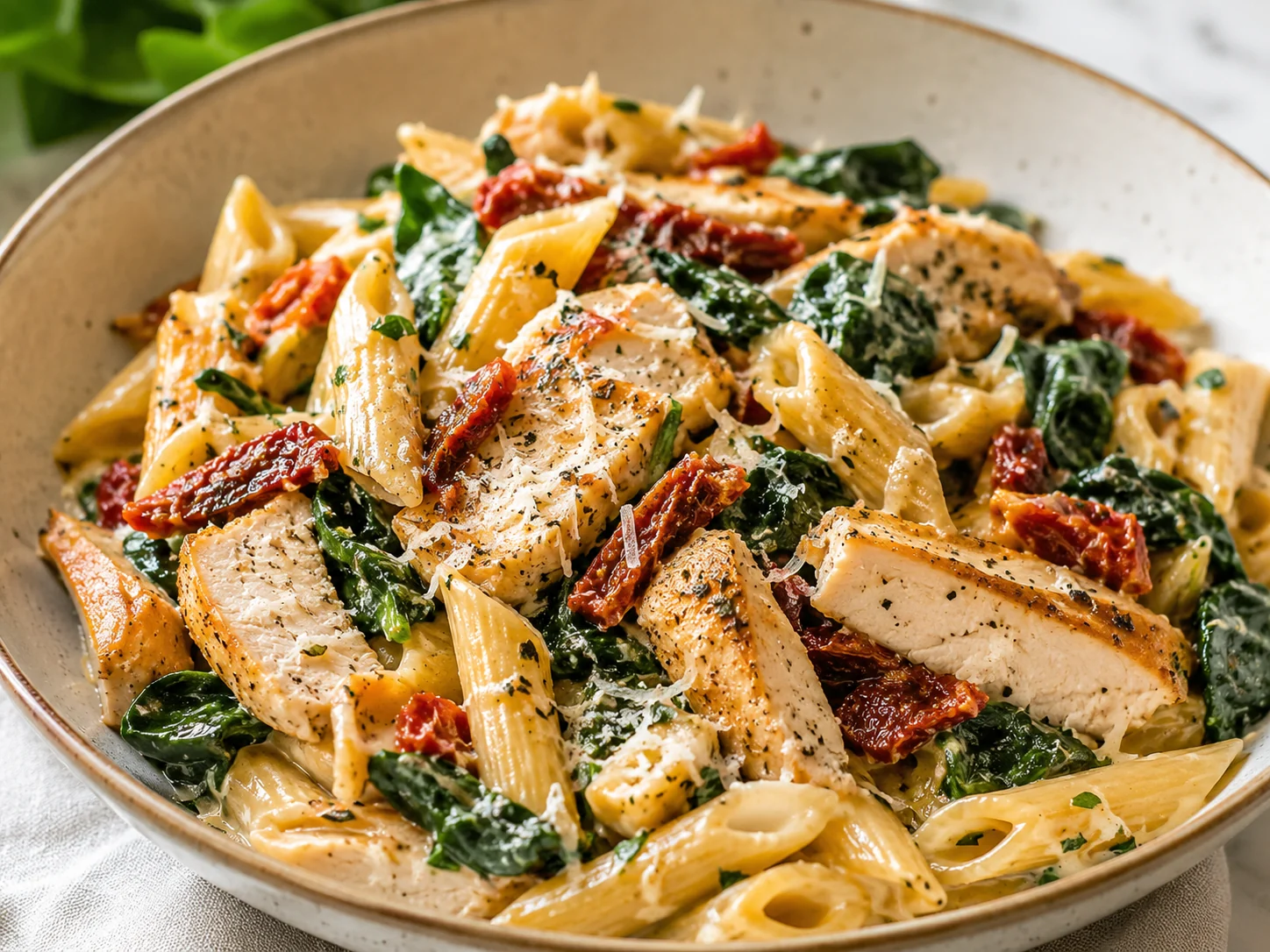 Spinach and Sun-Dried Tomato Chicken Pasta